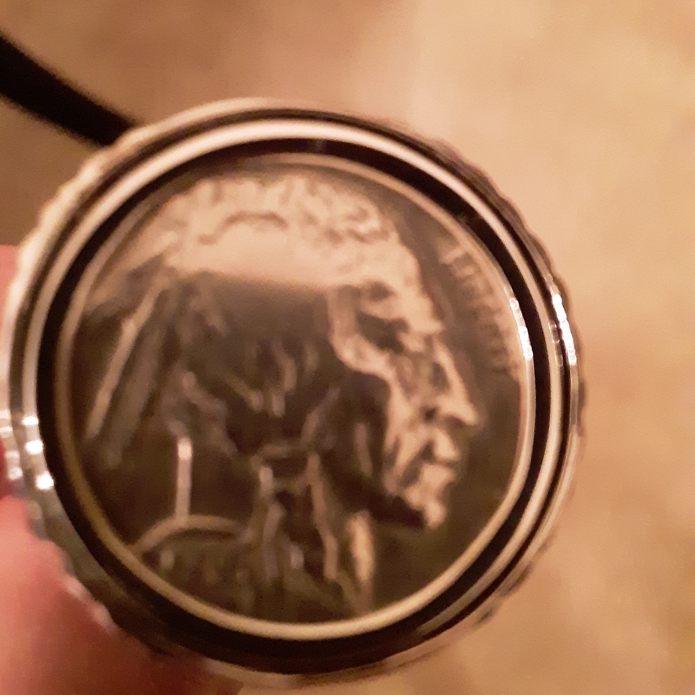 Thick silver ring w/REAL nickel 1936 one of a kind
